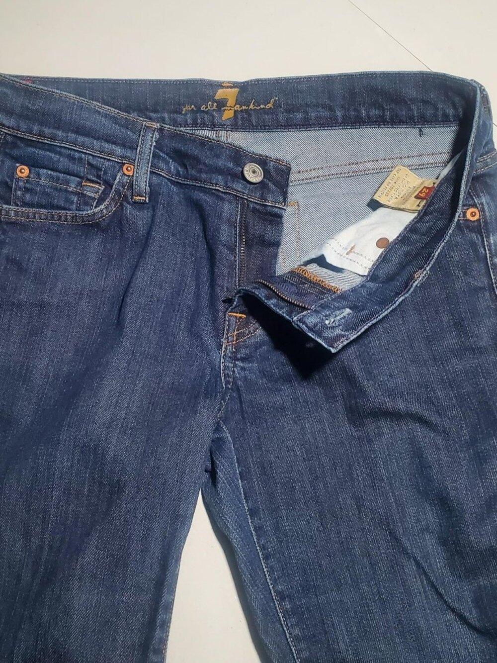 7 For All Mankind Dark Blue Flare Jeans Sz 29 - Made in USA